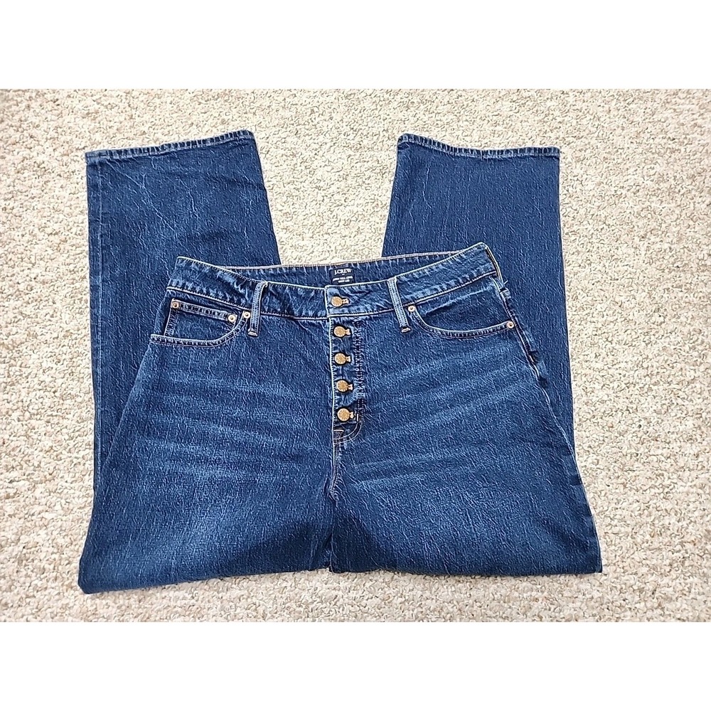 J. Crew 33 Jeans Curvy Full Length Wide Leg Button Fly  Women's‎ 34x29 Actual